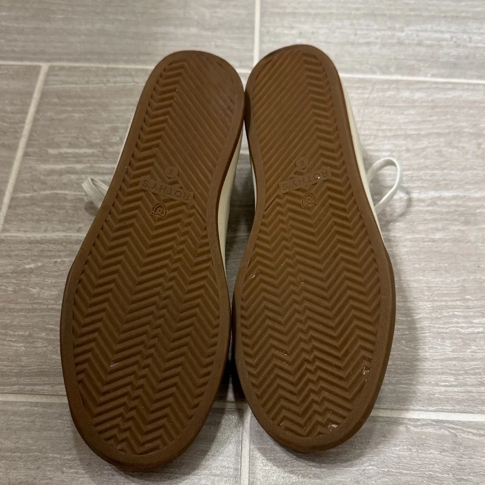 Rothy's Cream Women’s Sneakers with Tan Soles - Picture 2 of 4